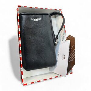 Coach New York Black Leather Wristlet with Box (Exclusive)